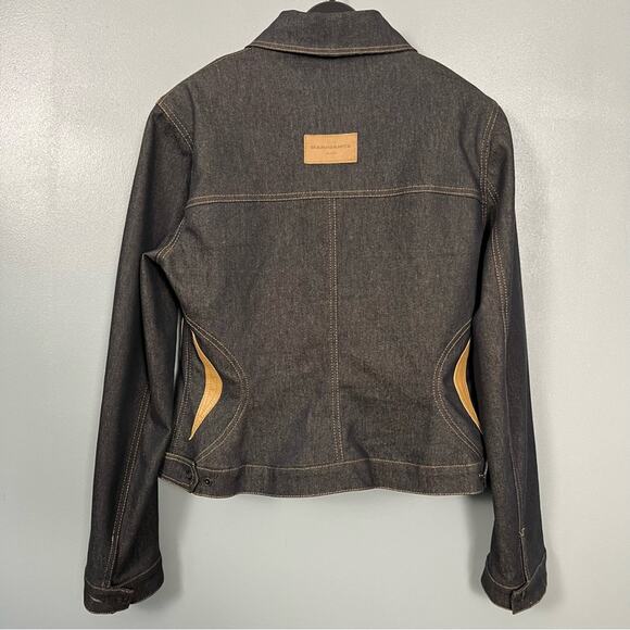 Manigance Paris Vintage Denim Jean Jacket Patchwork Y2K FR Women's Size 10 - Picture 2 of 12